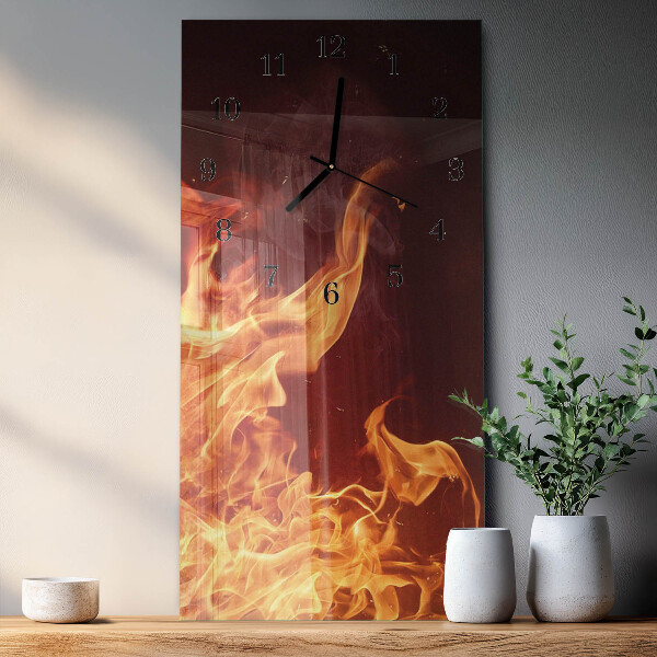 Horloge murale verticale Feu