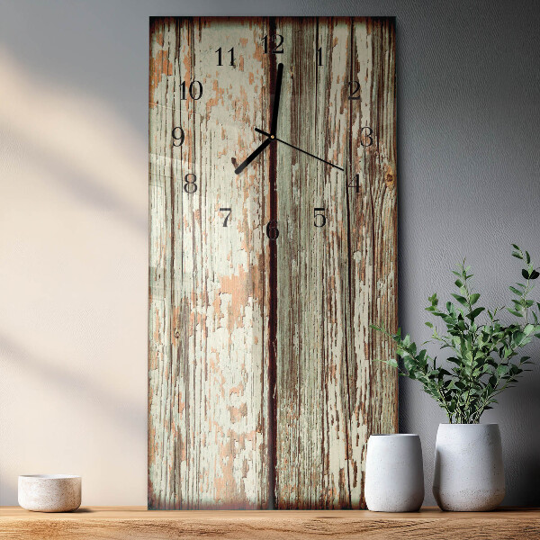 Horloge murale verticale Mur en bois