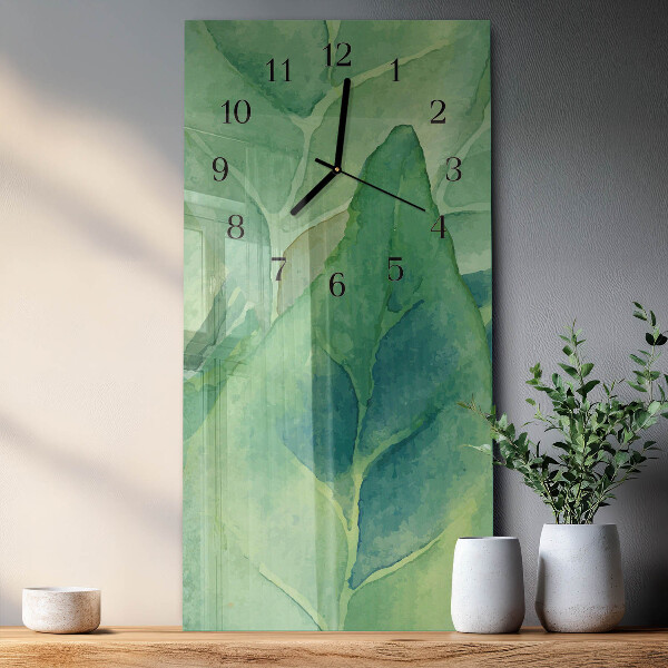 Horloge murale verticale Feuilles