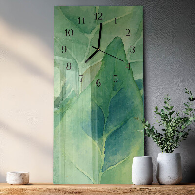 Horloge murale verticale Feuilles