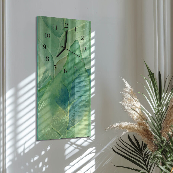 Horloge murale verticale Feuilles