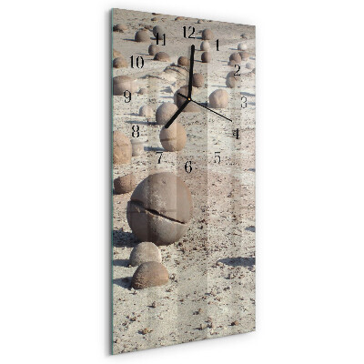 Horloge murale verticale Galets de plage