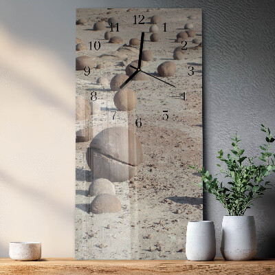 Horloge murale verticale Galets de plage