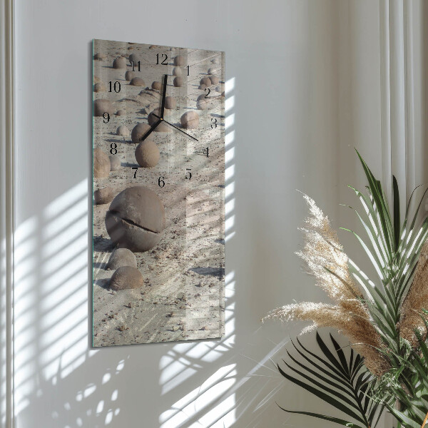 Horloge murale verticale Galets de plage