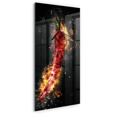 Horloge murale verticale piment fort