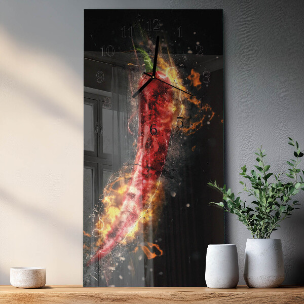 Horloge murale verticale piment fort