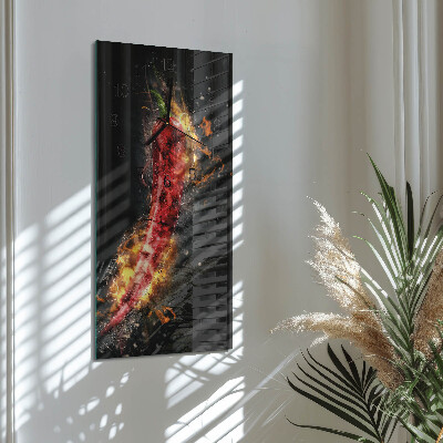 Horloge murale verticale piment fort