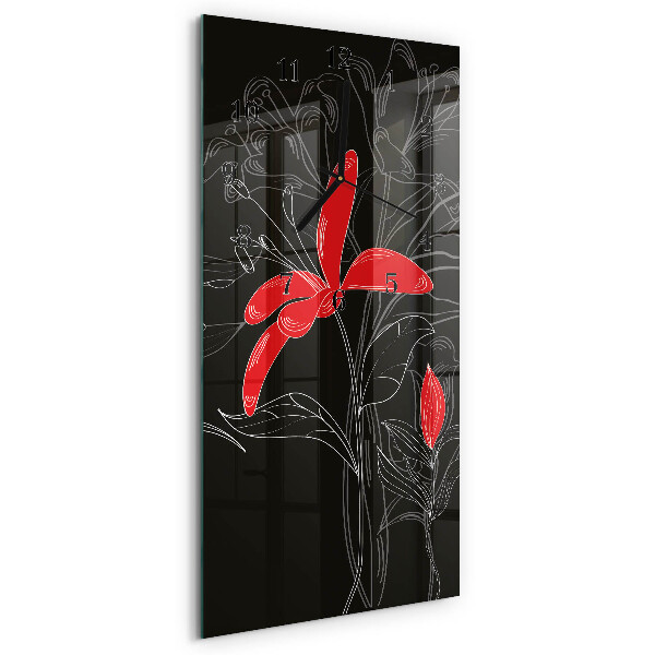 Horloge murale verticale Fleurs
