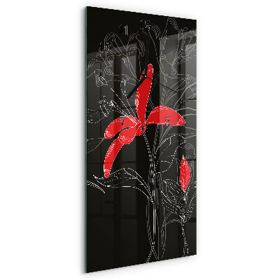 Horloge murale verticale Fleurs