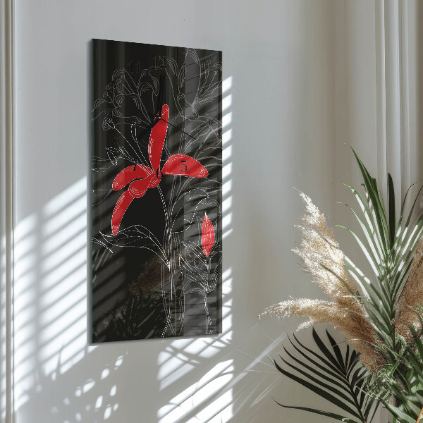 Horloge murale verticale Fleurs