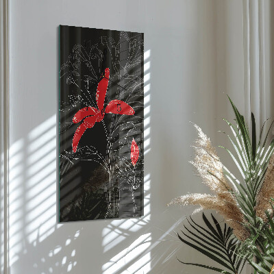 Horloge murale verticale Fleurs