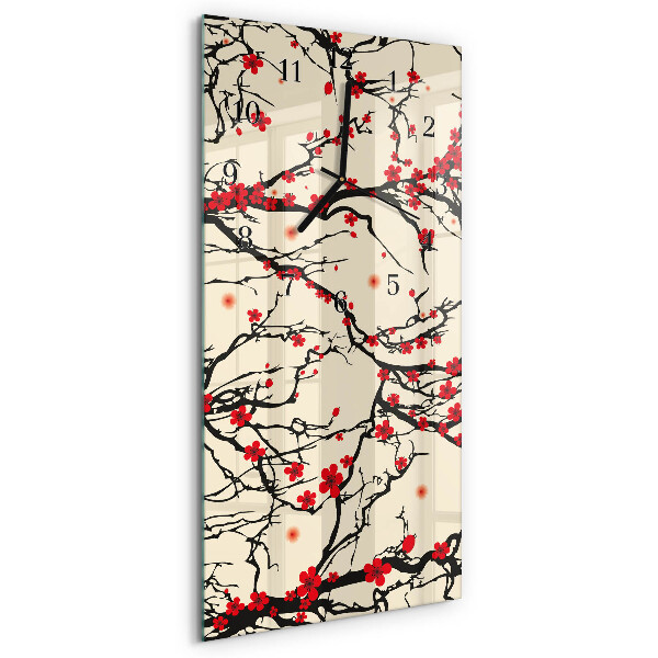 Horloge murale verticale Motif floral