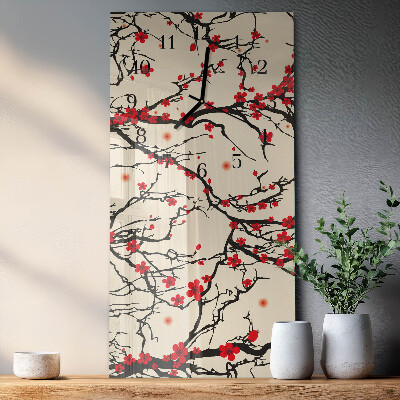 Horloge murale verticale Motif floral