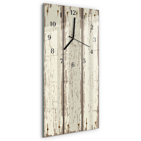 Horloge murale verticale planches de bois