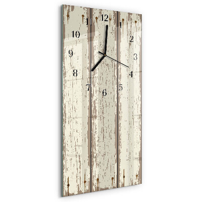 Horloge murale verticale planches de bois