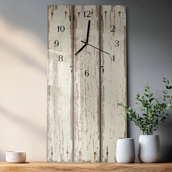 Horloge murale verticale planches de bois