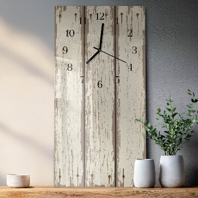 Horloge murale verticale planches de bois
