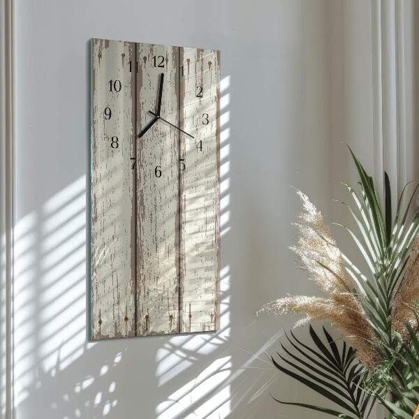 Horloge murale verticale planches de bois