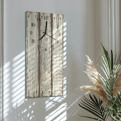 Horloge murale verticale planches de bois