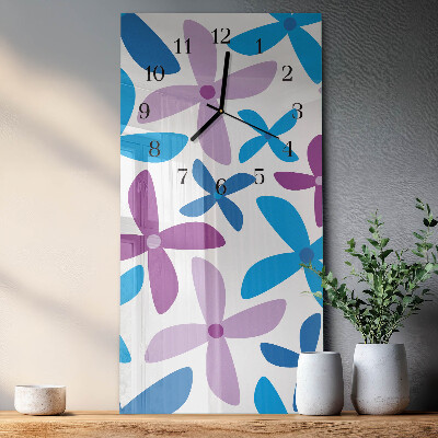 Horloge murale verticale fleurs hawaïennes
