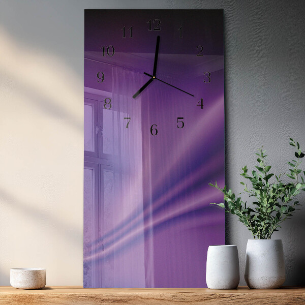 Horloge murale verticale Vagues de violet