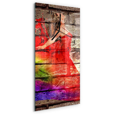 Horloge murale verticale Brique