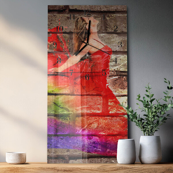 Horloge murale verticale Brique