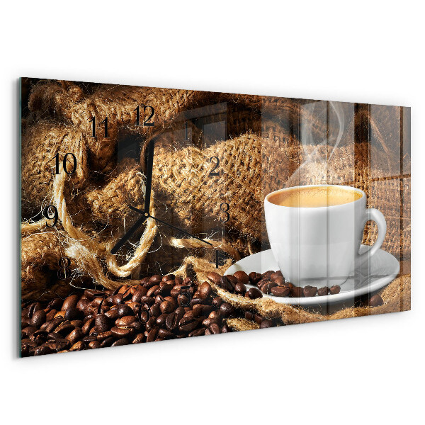Horloge rectangulaire horizontale Café En Grains