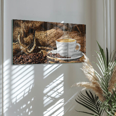 Horloge rectangulaire horizontale Café En Grains