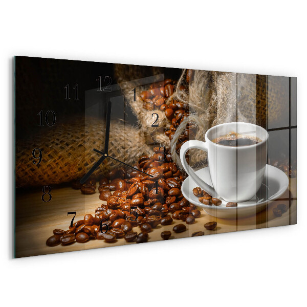 Horloge rectangulaire horizontale Café