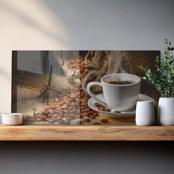 Horloge rectangulaire horizontale Café