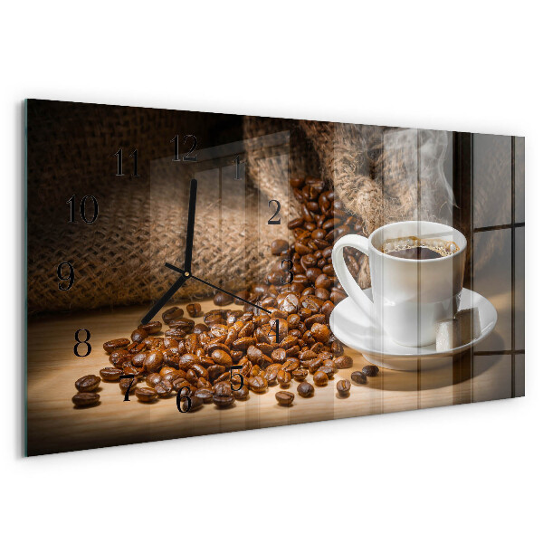 Horloge rectangulaire horizontale Café