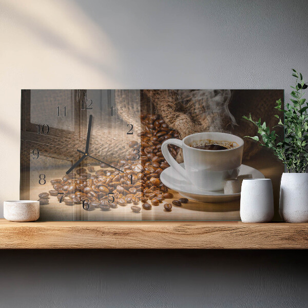 Horloge rectangulaire horizontale Café