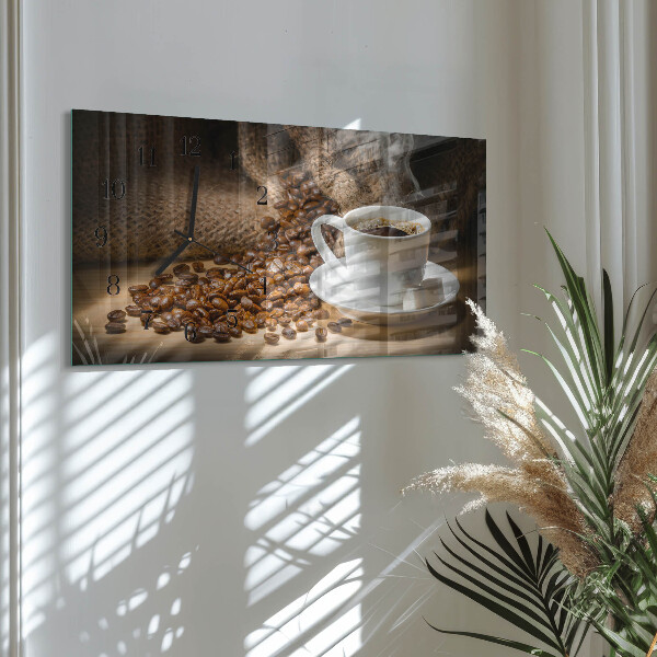 Horloge rectangulaire horizontale Café