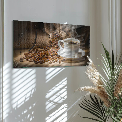 Horloge rectangulaire horizontale Café