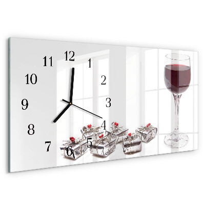 Horloge rectangulaire horizontale Verre À Vin