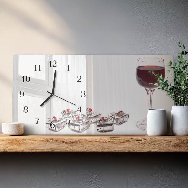 Horloge rectangulaire horizontale Verre À Vin