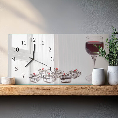 Horloge rectangulaire horizontale Verre À Vin