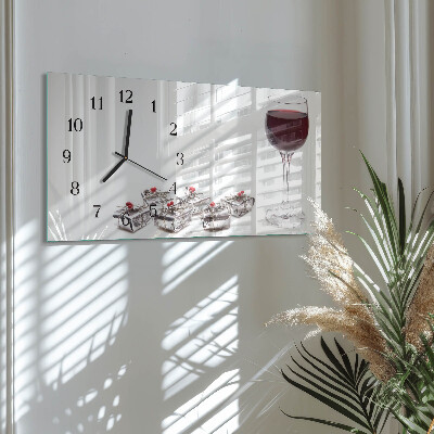 Horloge rectangulaire horizontale Verre À Vin