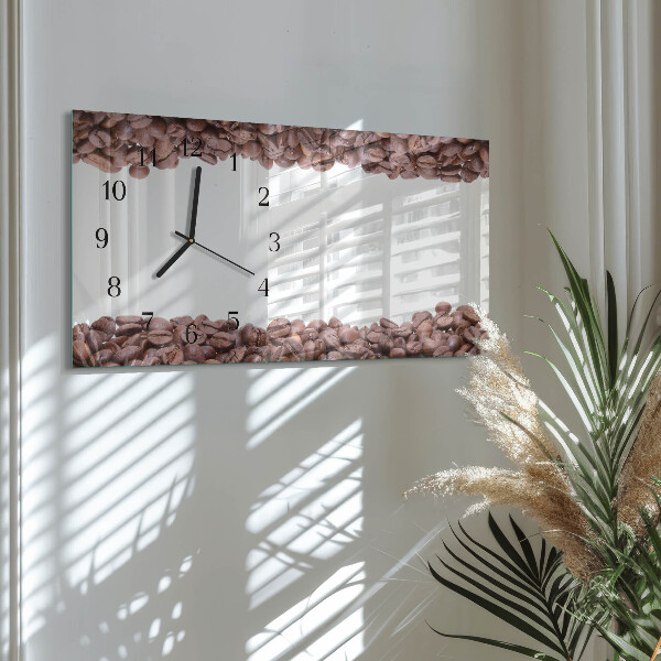 Horloge rectangulaire horizontale Café En Grains