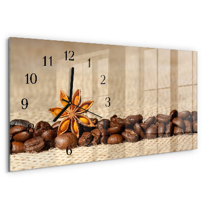 Horloge rectangulaire horizontale Café En Grains