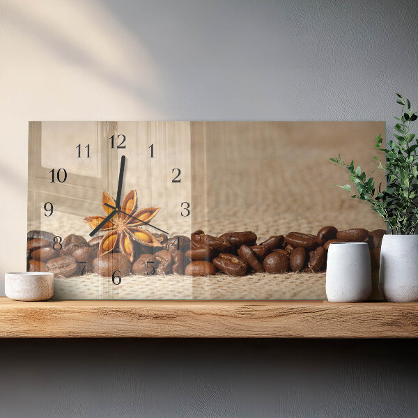 Horloge rectangulaire horizontale Café En Grains