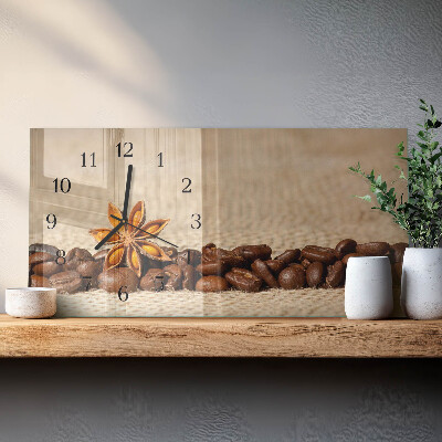Horloge rectangulaire horizontale Café En Grains