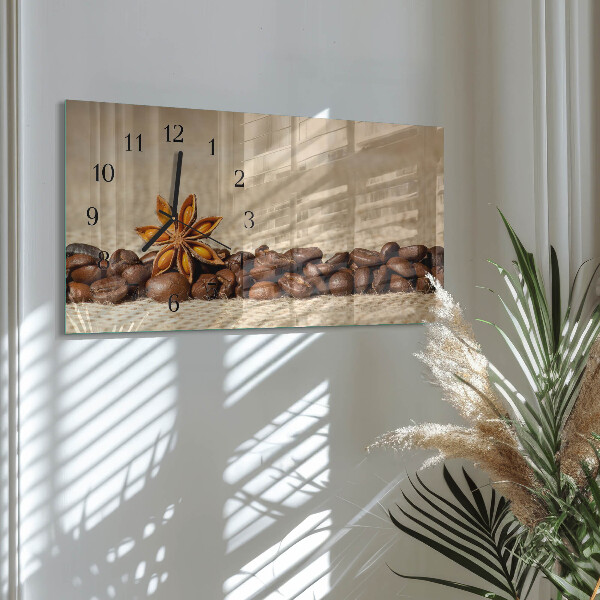 Horloge rectangulaire horizontale Café En Grains