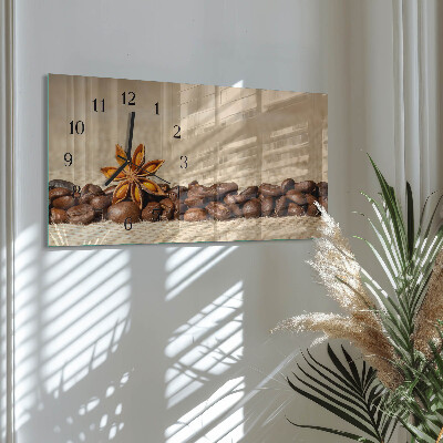 Horloge rectangulaire horizontale Café En Grains