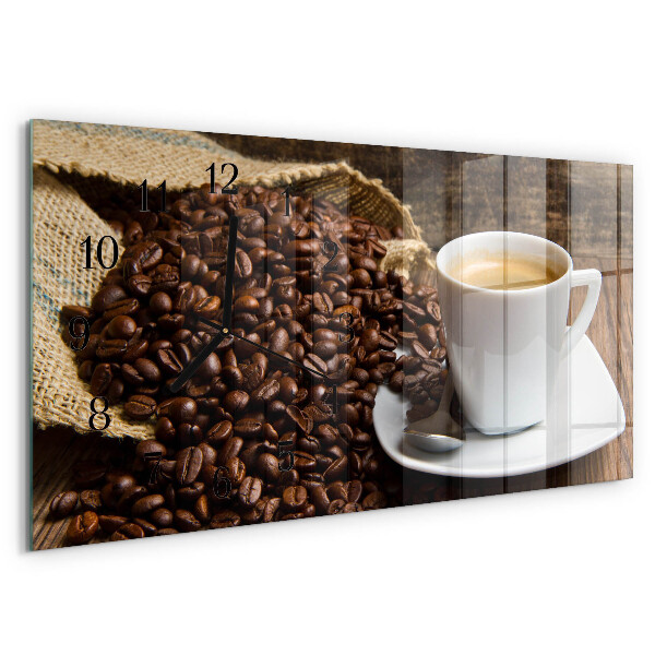 Horloge rectangulaire horizontale Café