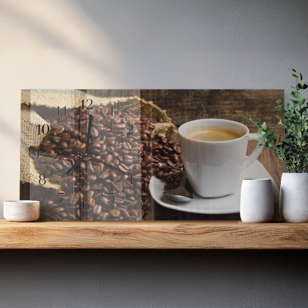 Horloge rectangulaire horizontale Café