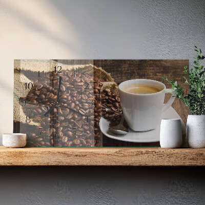 Horloge rectangulaire horizontale Café
