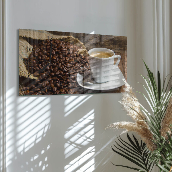 Horloge rectangulaire horizontale Café