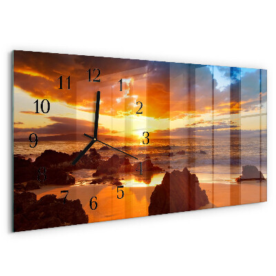 Horloge rectangulaire horizontale Coucher De Soleil